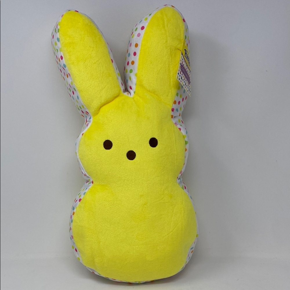 NWT Peeps 15” Easter Bunny Plush Yellow With Polka Dots. 2023